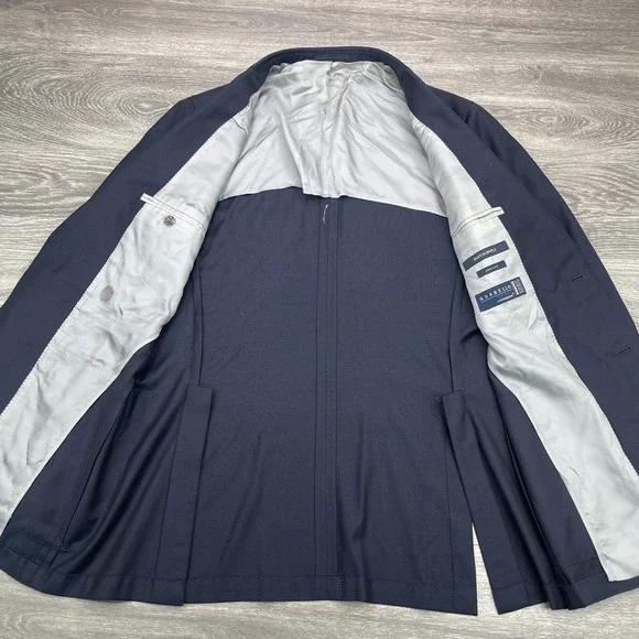 Suitsupply Blazer Mens 46L Navy Blue Pure Wool Guabello Jacket Sport Coat Lined